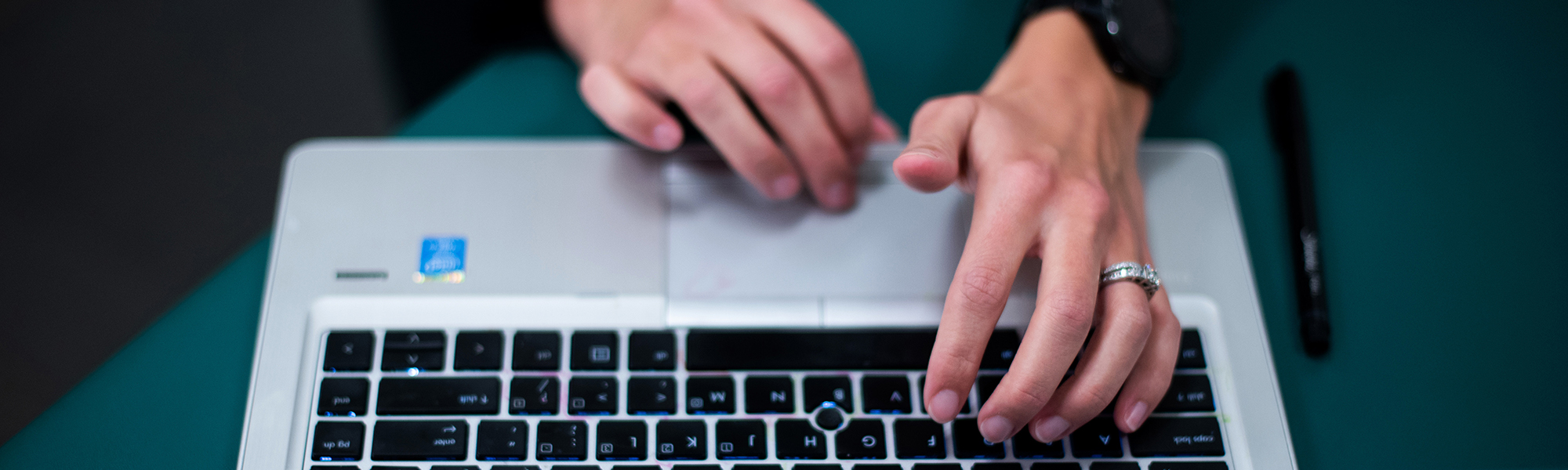 student with computer