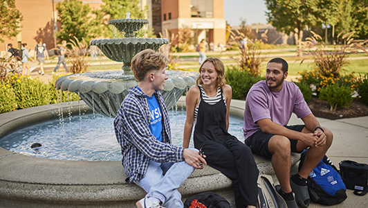 Future students touring campus